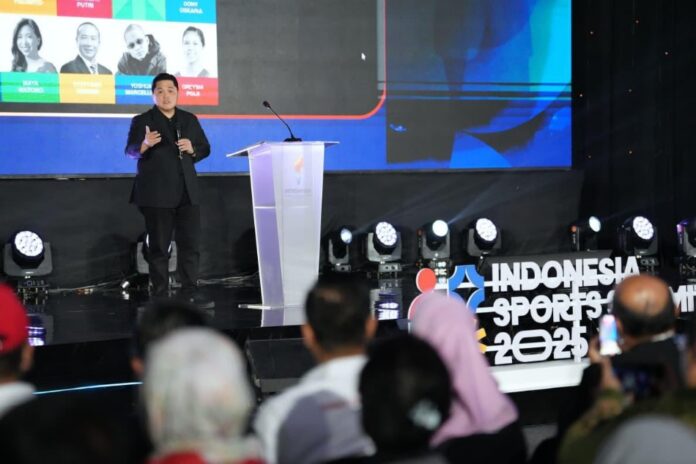 Menteri Pemuda dan Olahraga Republik Indonesia (Menpora RI) Erick Thohir menjadi pembuka keynote speak pada ajang Indonesia Sport Summit (ISS) 2025 di Indonesia Arena, Sabtu (06/12) siang.